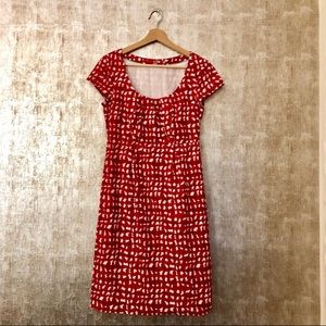 Boden Red Patterned Shift Dress